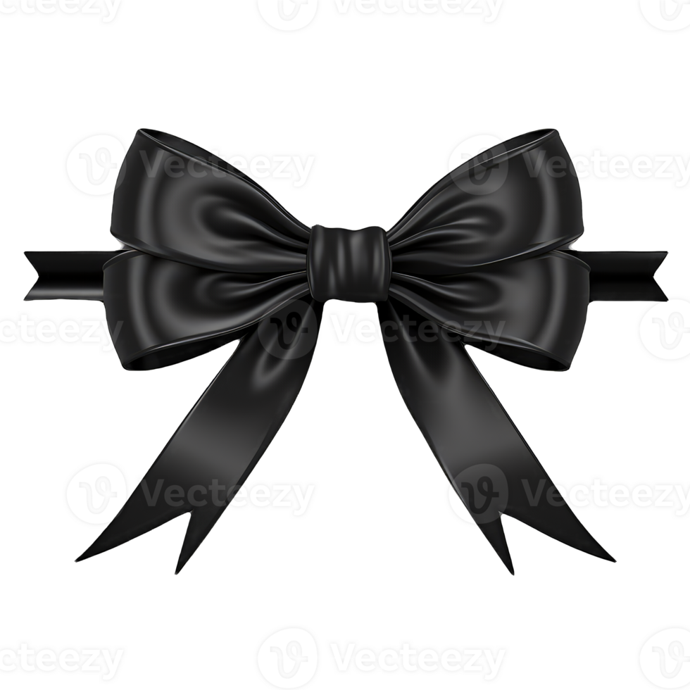 AI generated black bow tie isolated on transparent background png