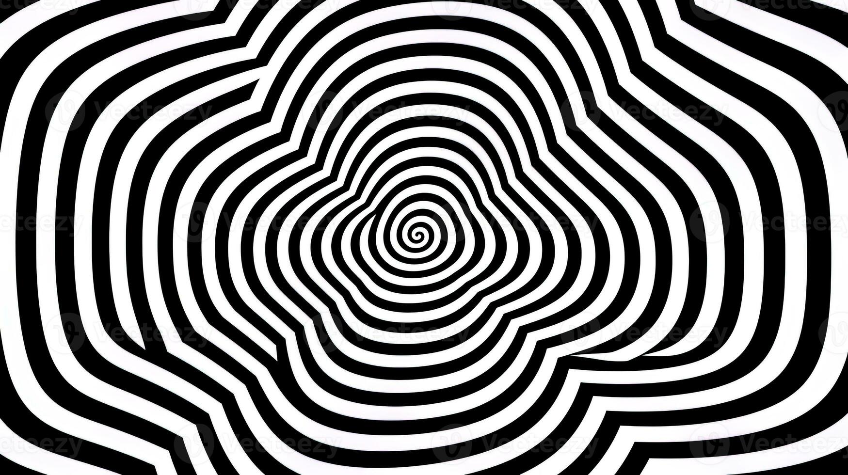 AI generated Generative AI, surreal black and white background, abstract optical illusion, trippy psychedelic vintage mid century modern geometric pattern photo