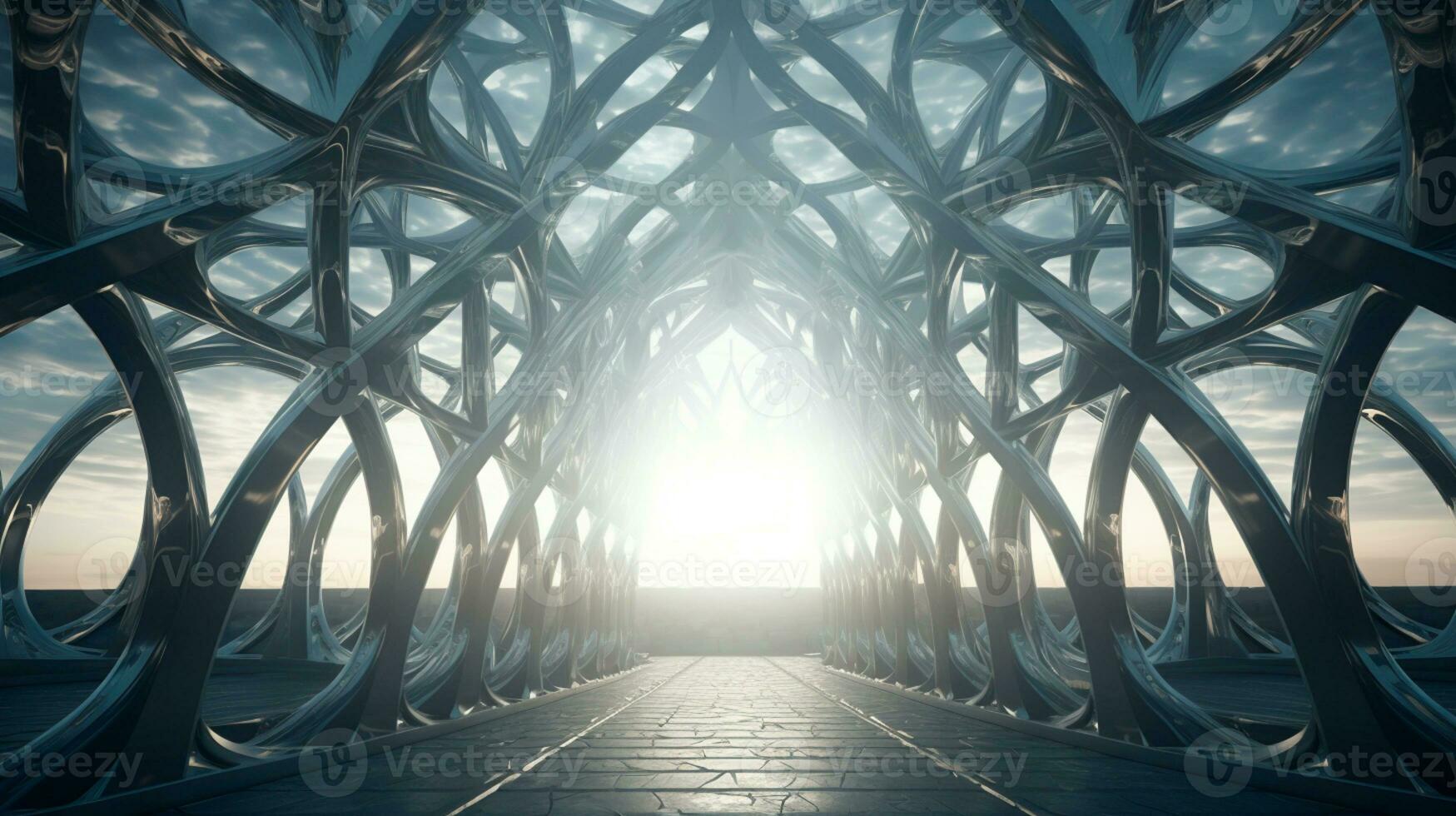 AI generated Steel and iron geometric structure for composition AI generated photo