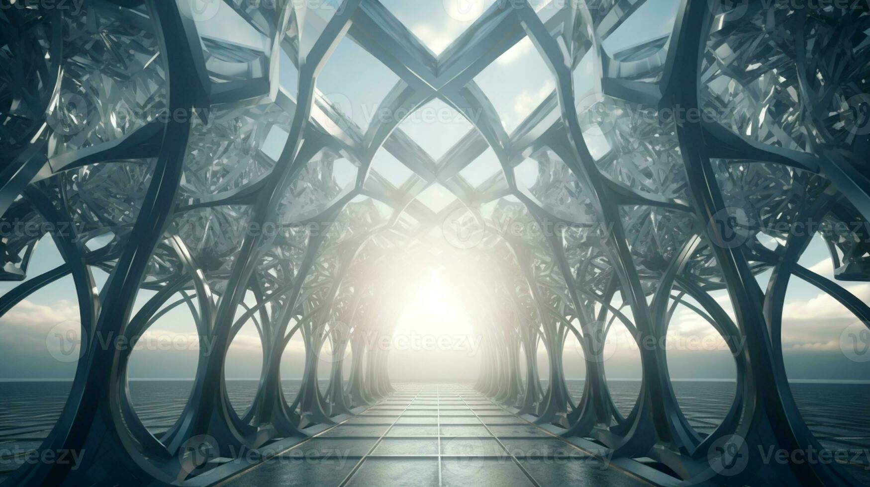 AI generated Steel and iron geometric structure for composition AI generated photo