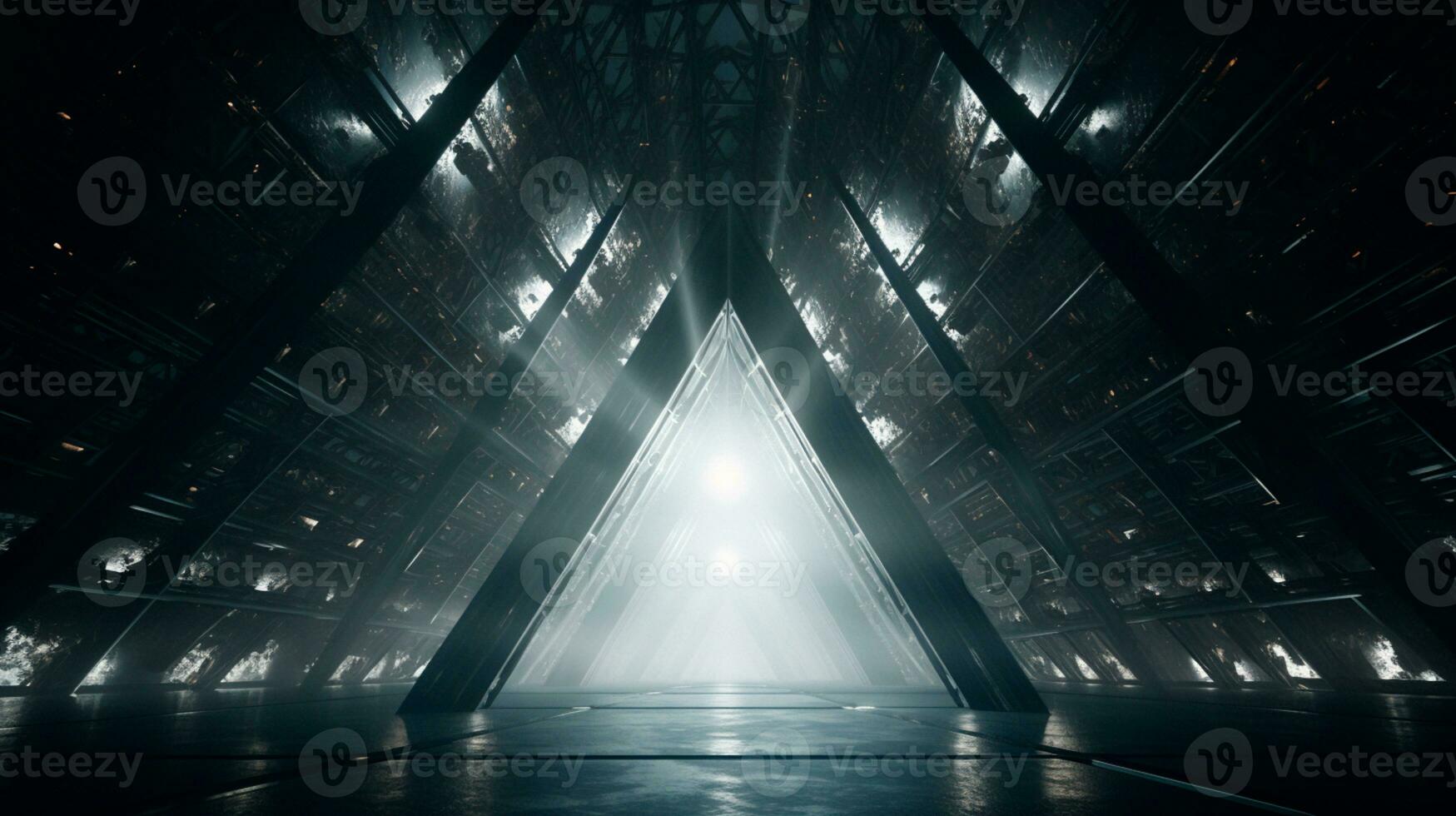 AI generated Steel and iron geometric structure for composition AI generated photo