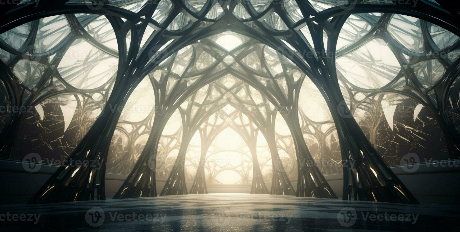 AI generated Steel and iron geometric structure for composition AI generated photo