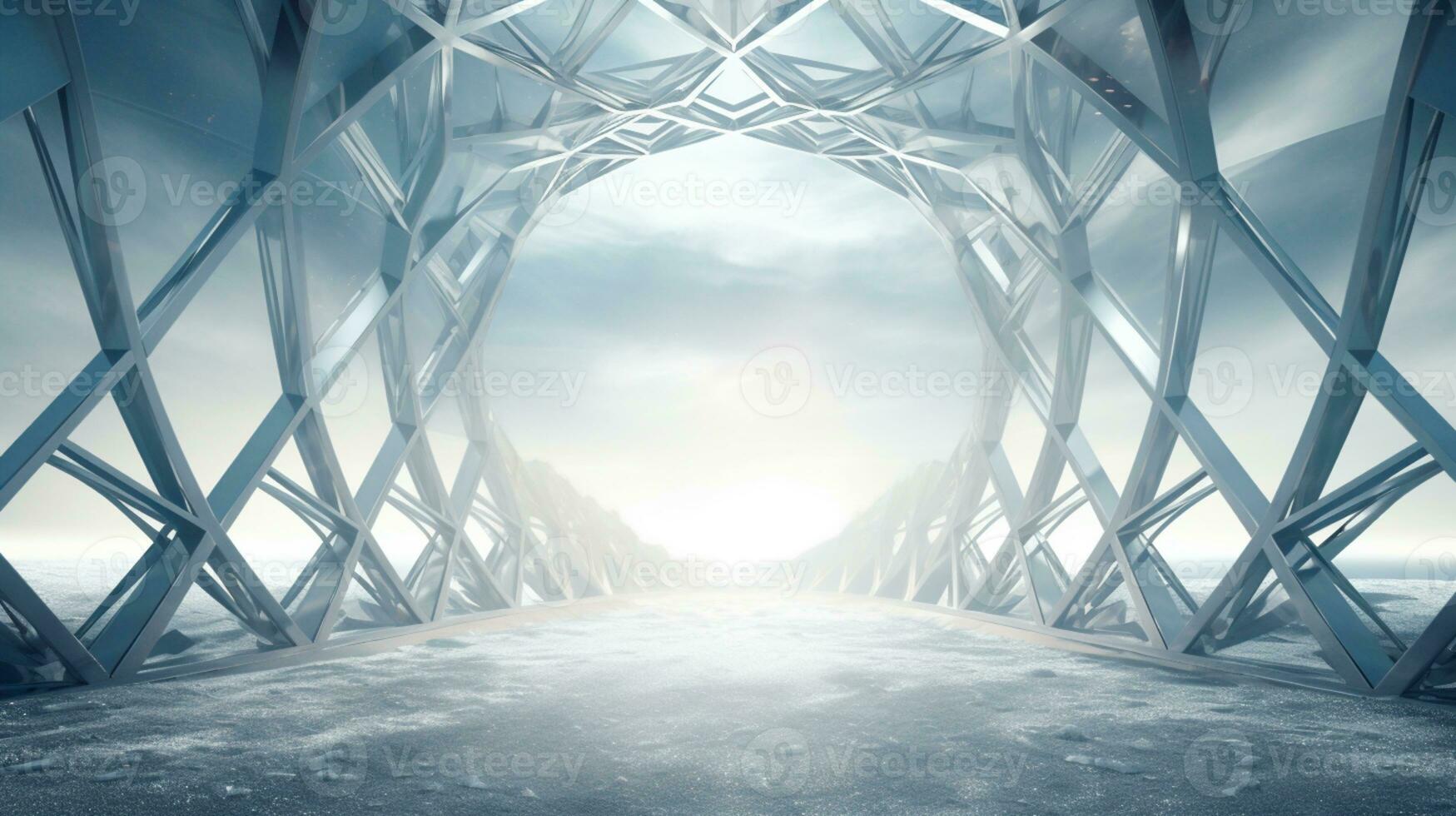 AI generated Steel and iron geometric structure for composition AI generated photo
