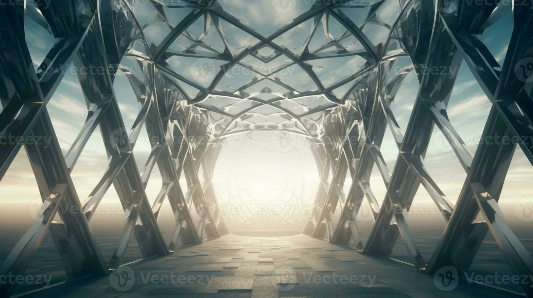 AI generated Steel and iron geometric structure for composition AI generated photo