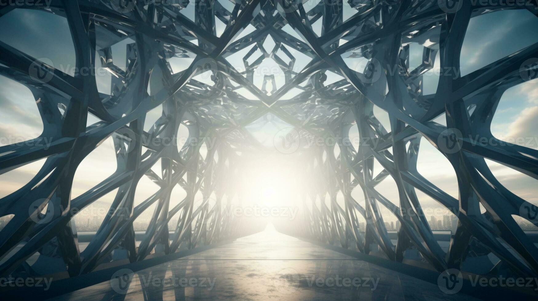 AI generated Steel and iron geometric structure for composition AI generated photo