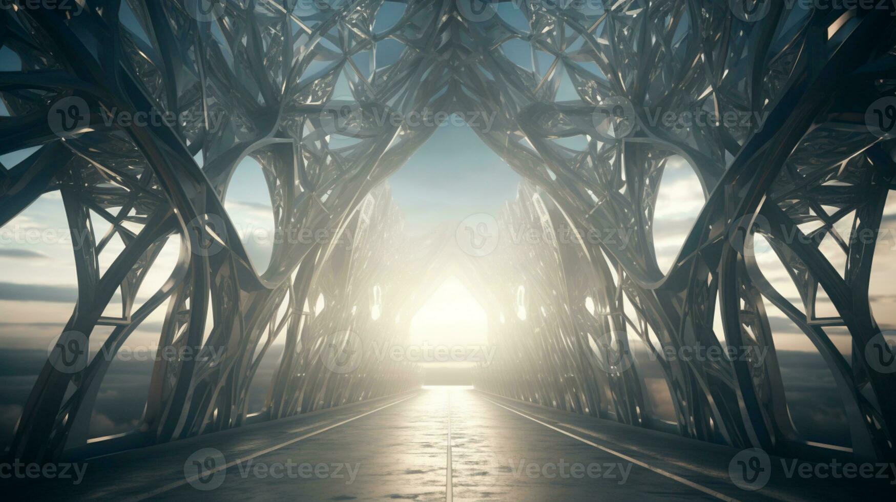 AI generated Steel and iron geometric structure for composition AI generated photo