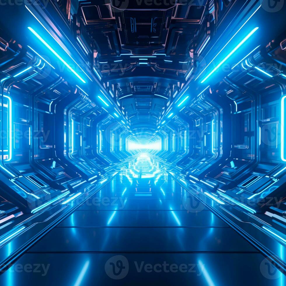 AI generated Technological blue background for composition AI generated photo