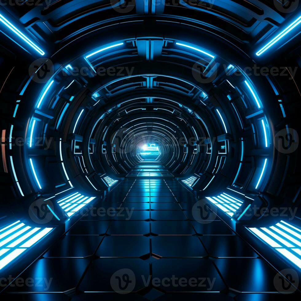 AI generated Technological blue background for composition AI generated photo