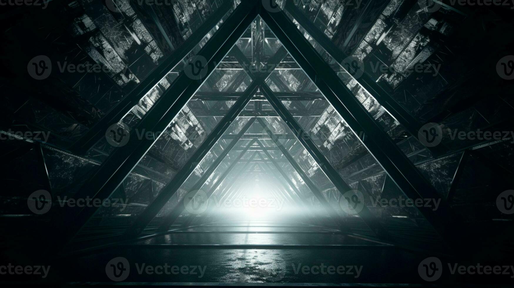 AI generated Steel and iron geometric structure for composition AI generated photo