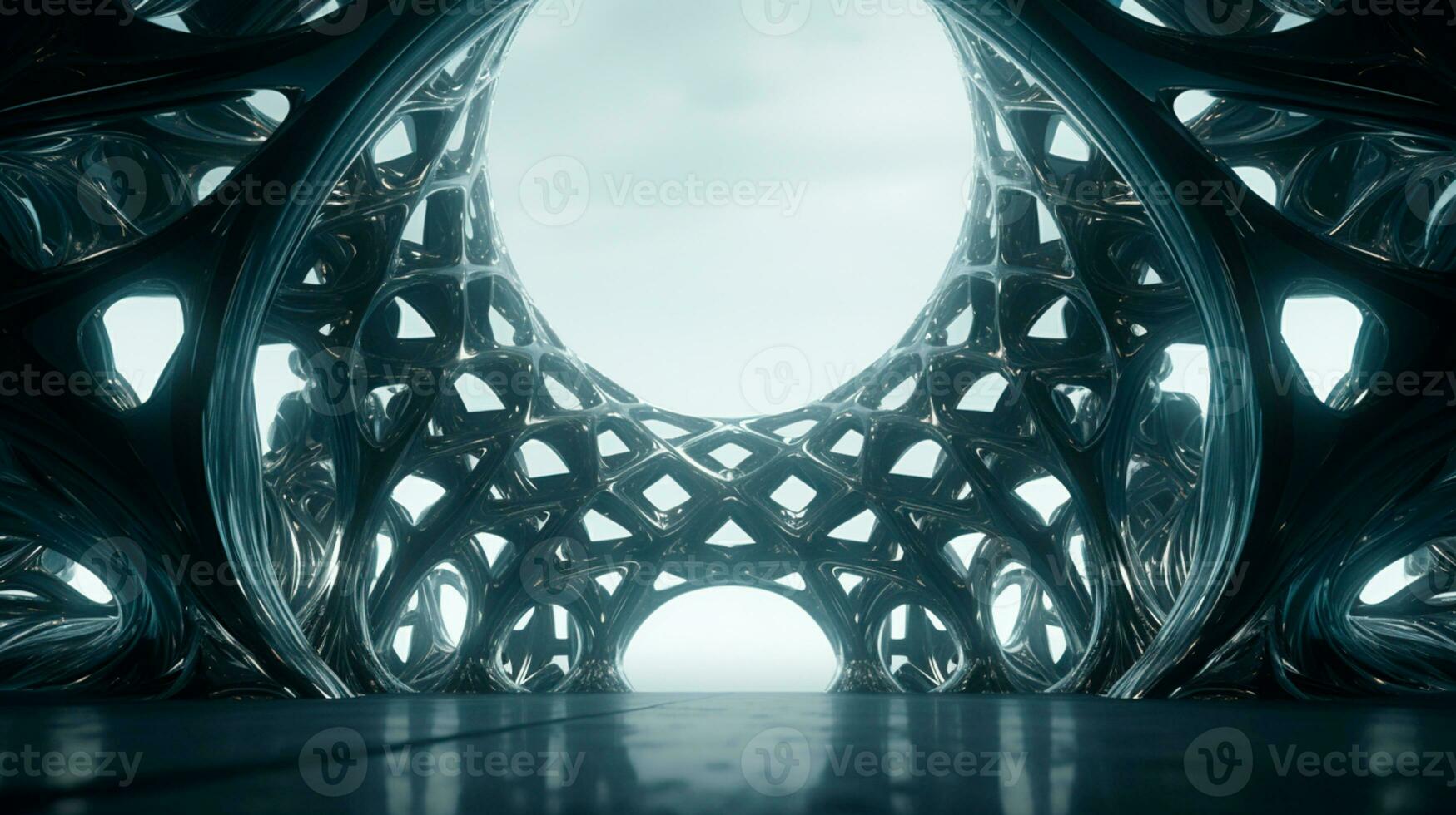 AI generated Steel and iron geometric structure for composition AI generated photo