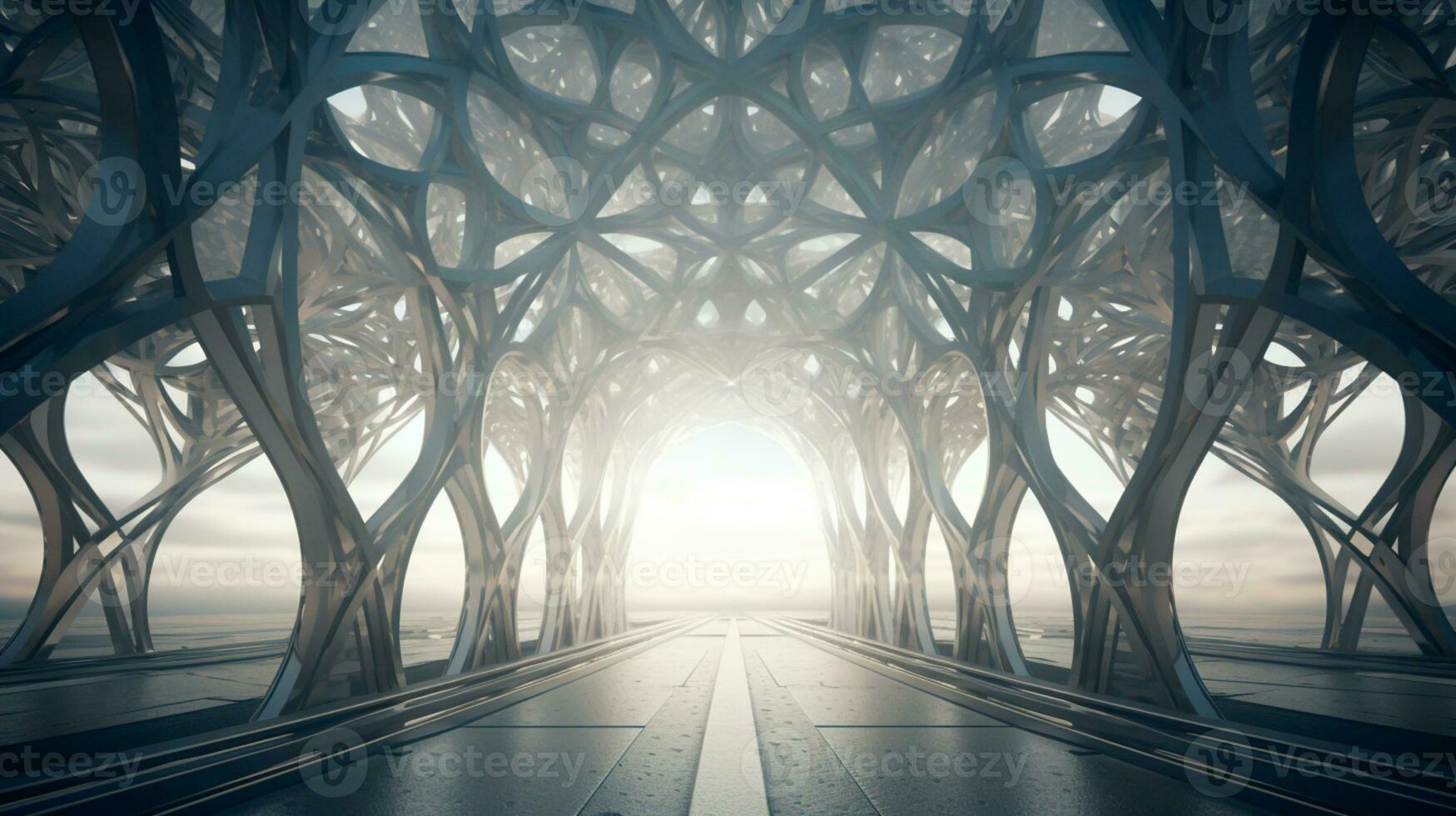 AI generated Steel and iron geometric structure for composition AI generated photo