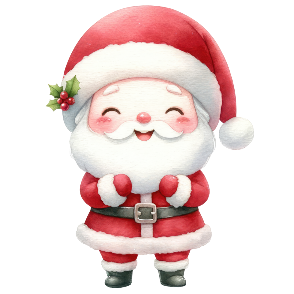 AI generated Cute Santa Claus isolated. png