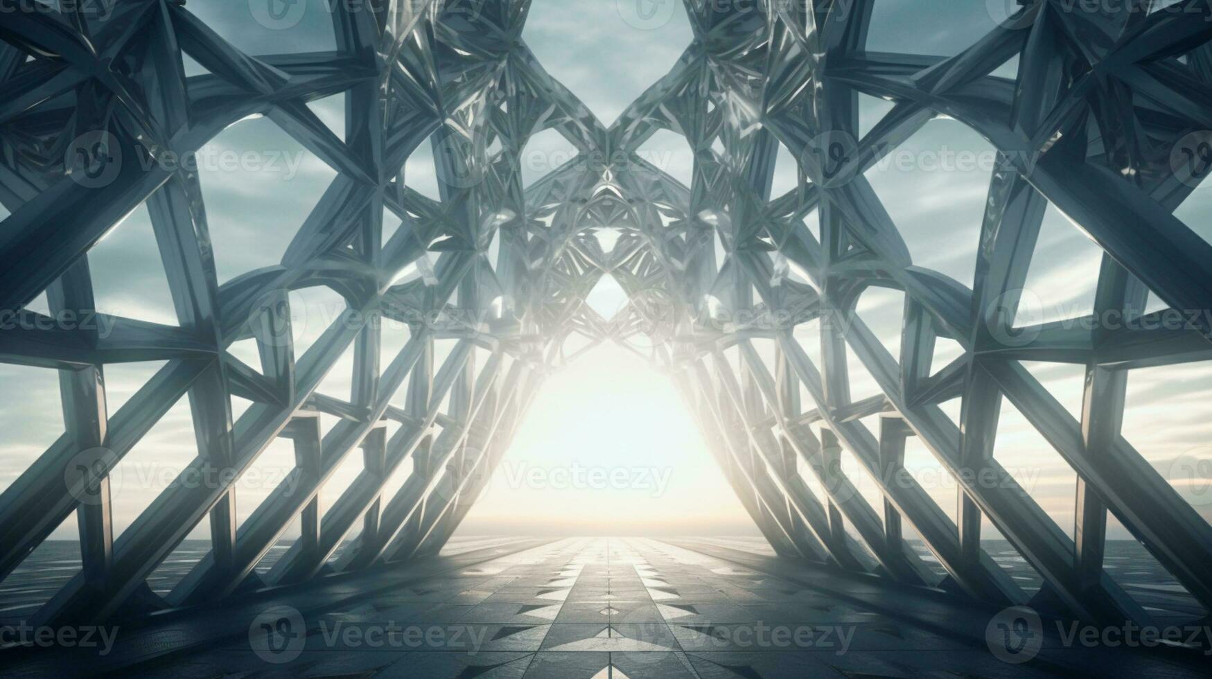 AI generated Steel and iron geometric structure for composition AI generated photo