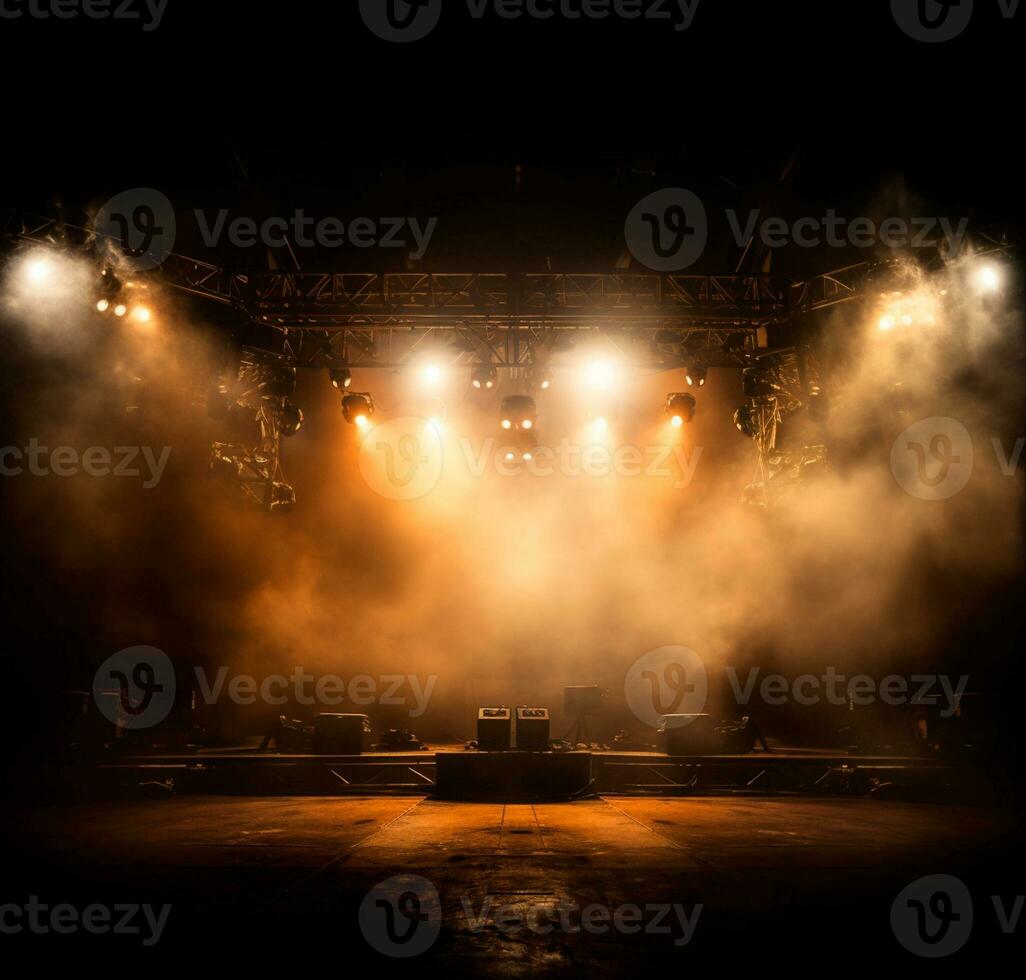 AI generated Stage style wood and iron background for your compositions AI generated photo