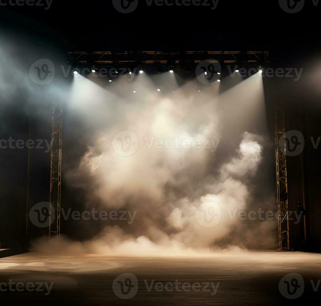 AI generated Stage style wood and iron background for your compositions AI generated photo