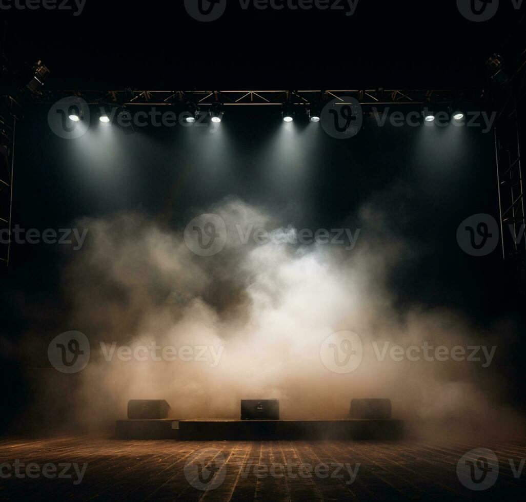 AI generated Stage style wood and iron background for your compositions AI generated photo