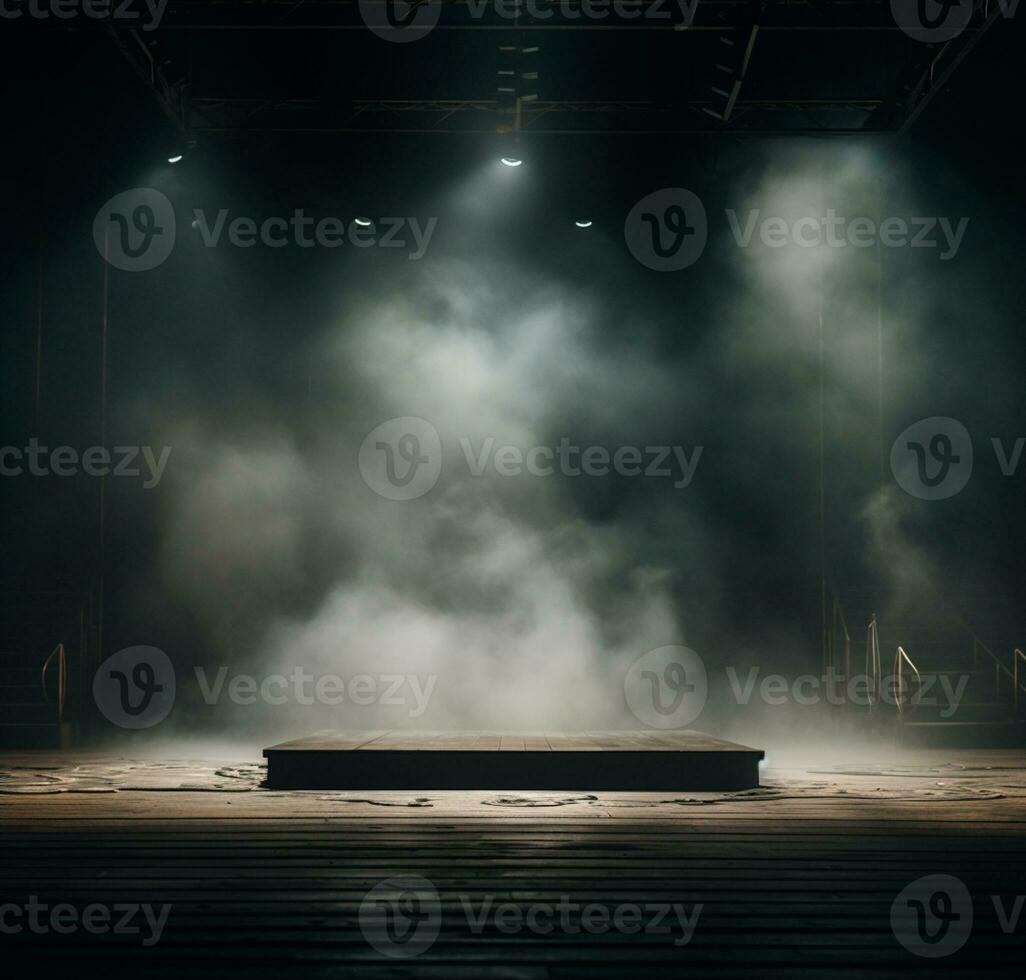 AI generated Stage style wood and iron background for your compositions AI generated photo