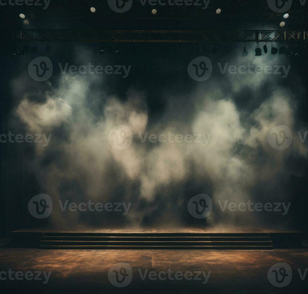 AI generated Stage style wood and iron background for your compositions AI generated photo