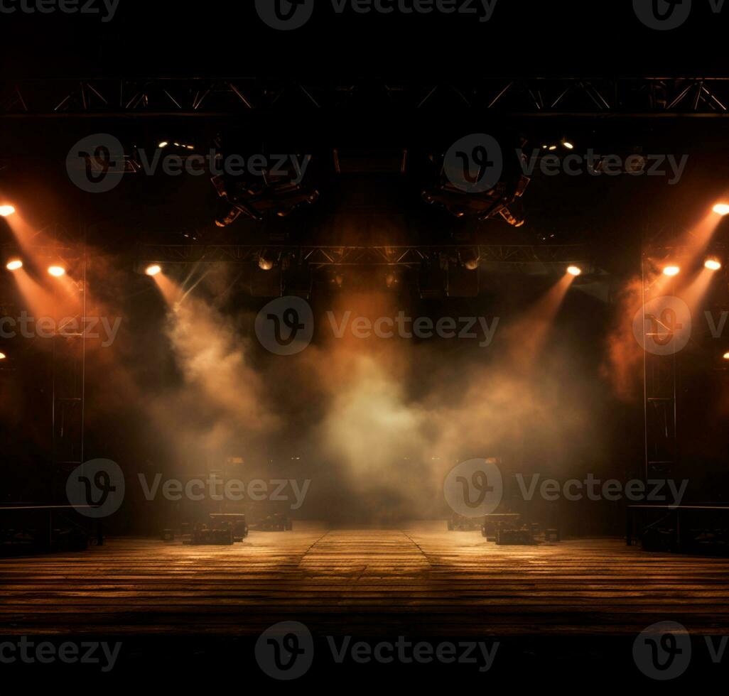 AI generated Stage style wood and iron background for your compositions AI generated photo
