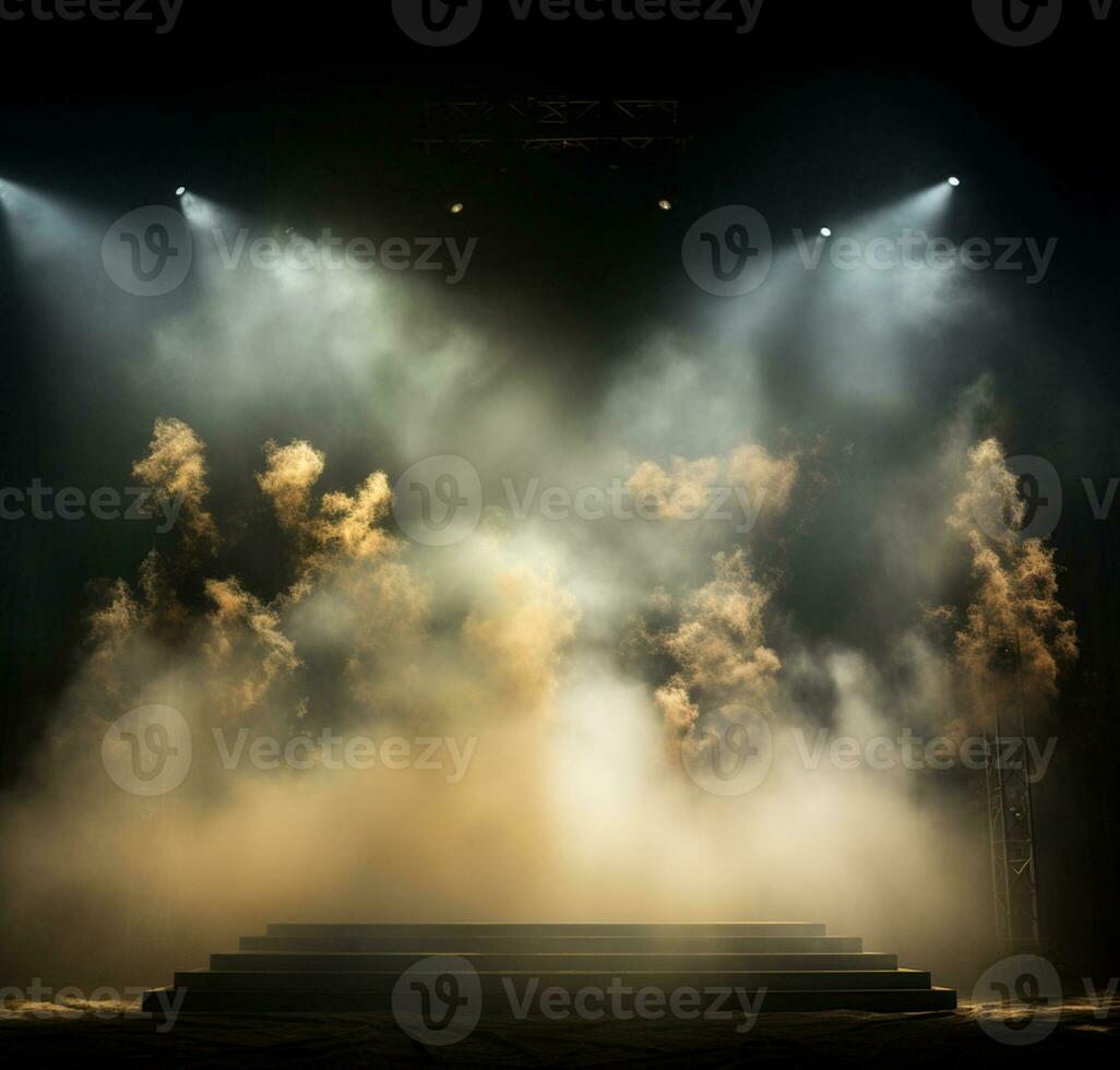 AI generated Stage style wood and iron background for your compositions AI generated photo