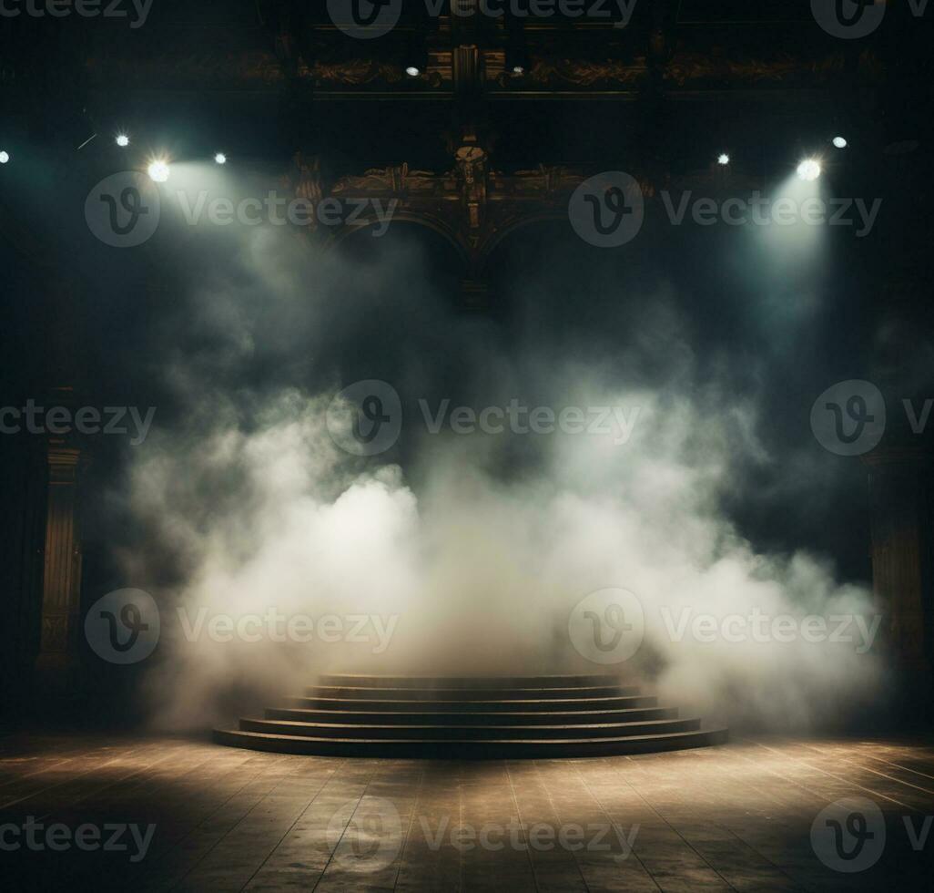 AI generated Stage style wood and iron background for your compositions AI generated photo