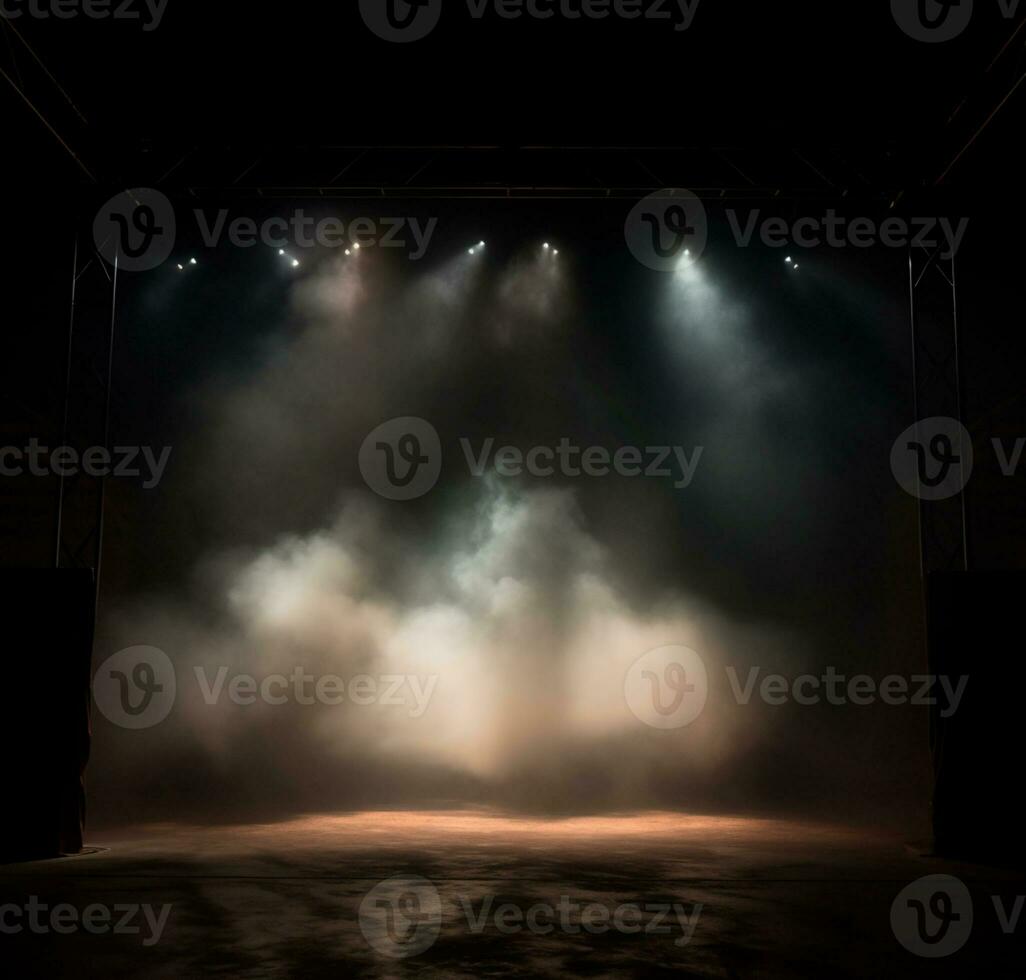 Stage style wood and iron background for your compositions AI generated photo