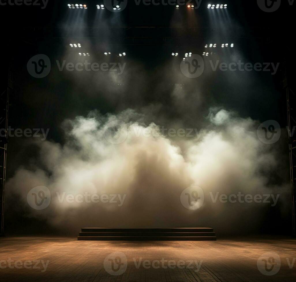 AI generated Stage style wood and iron background for your compositions AI generated photo