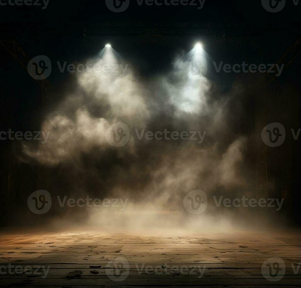 AI generated Stage style wood and iron background for your compositions AI generated photo