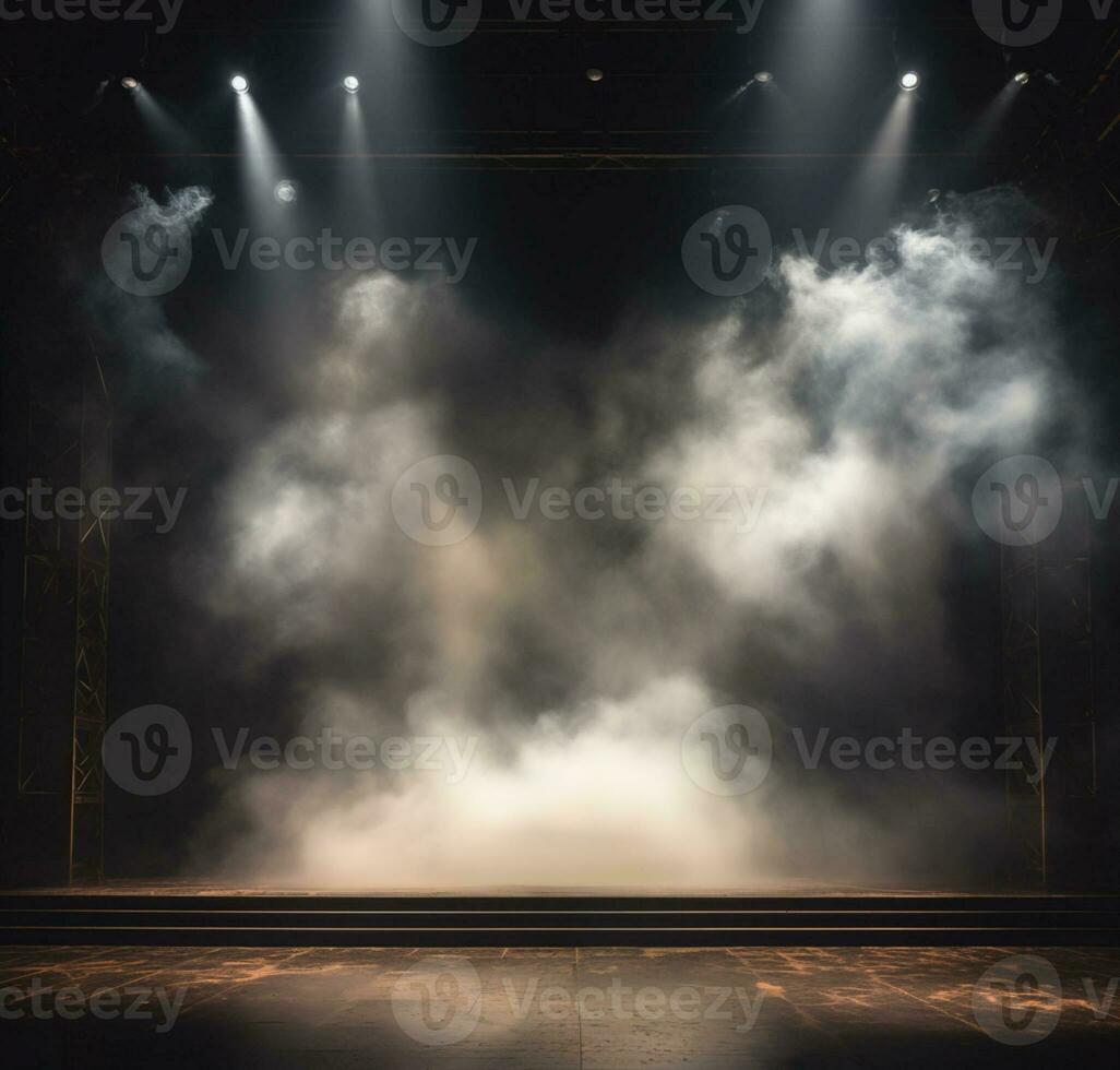 AI generated Stage style wood and iron background for your compositions AI generated photo