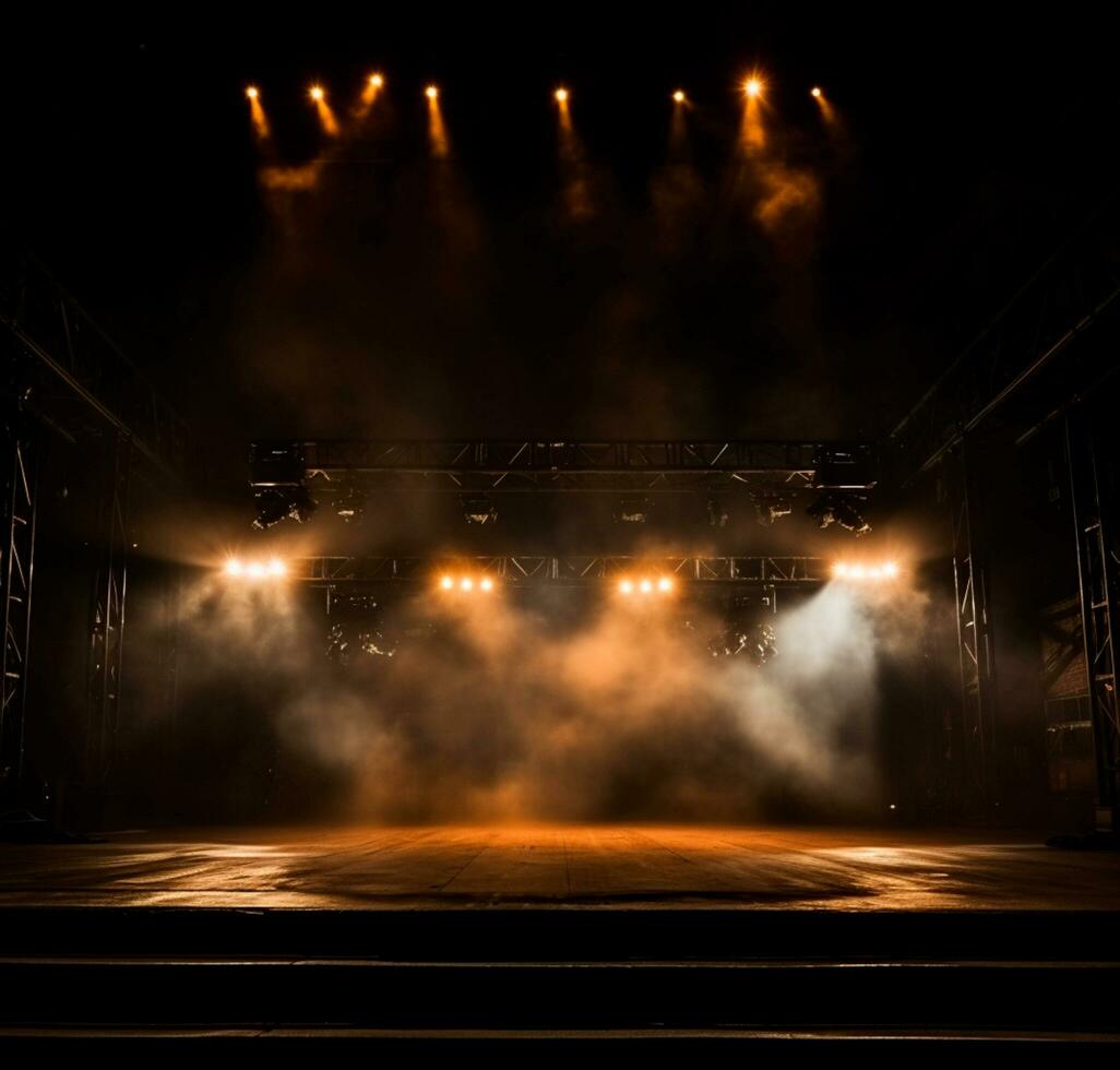 Stage style wood and iron background for your compositions AI generated photo