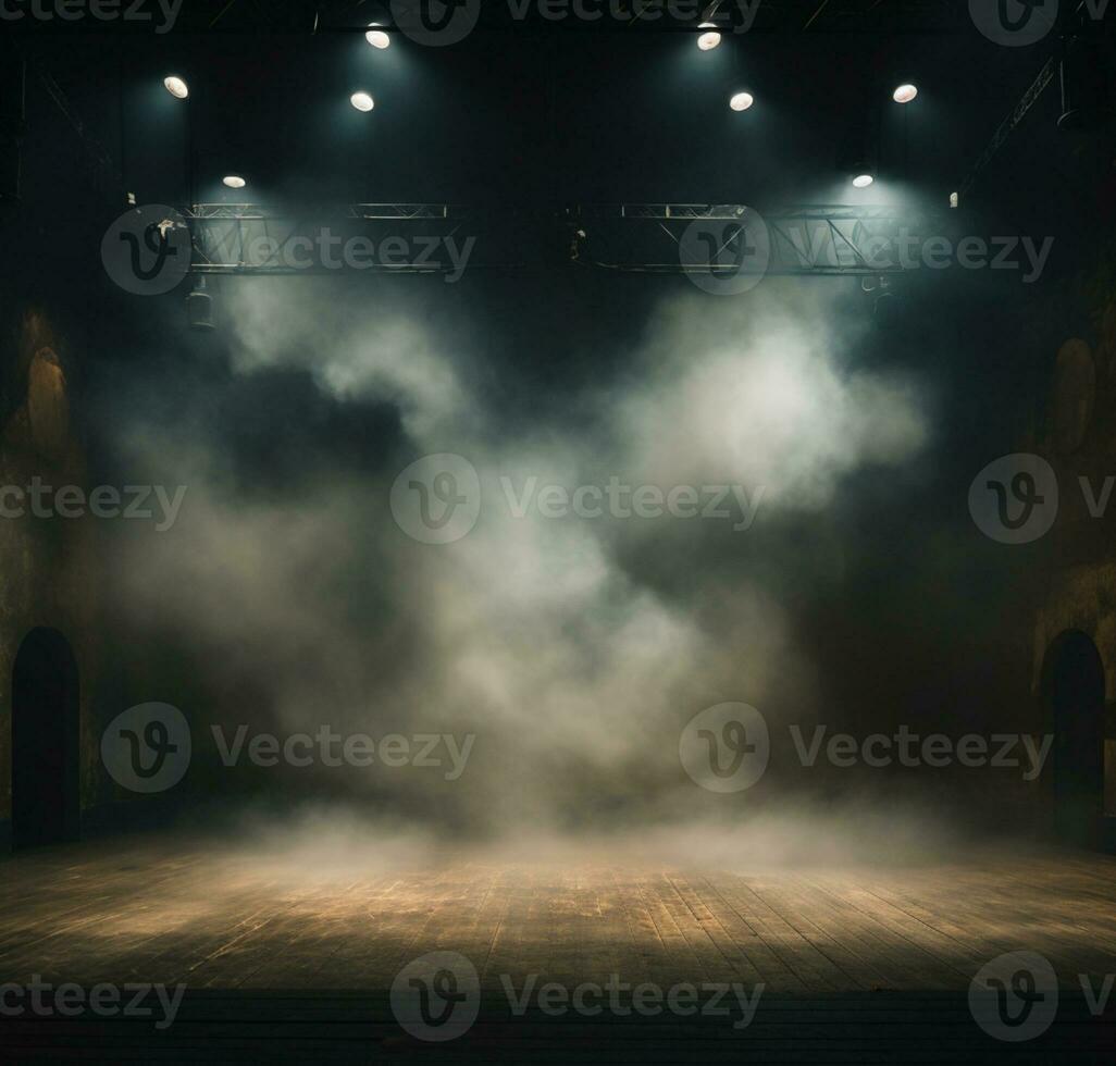 AI generated Stage style wood and iron background for your compositions AI generated photo