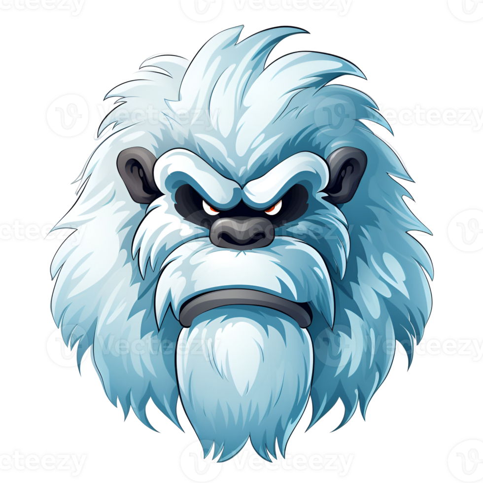 ai generiert Karikatur Stil Yeti Illustration Nein Hintergrund perfekt zum drucken auf Nachfrage Fan-Shop png