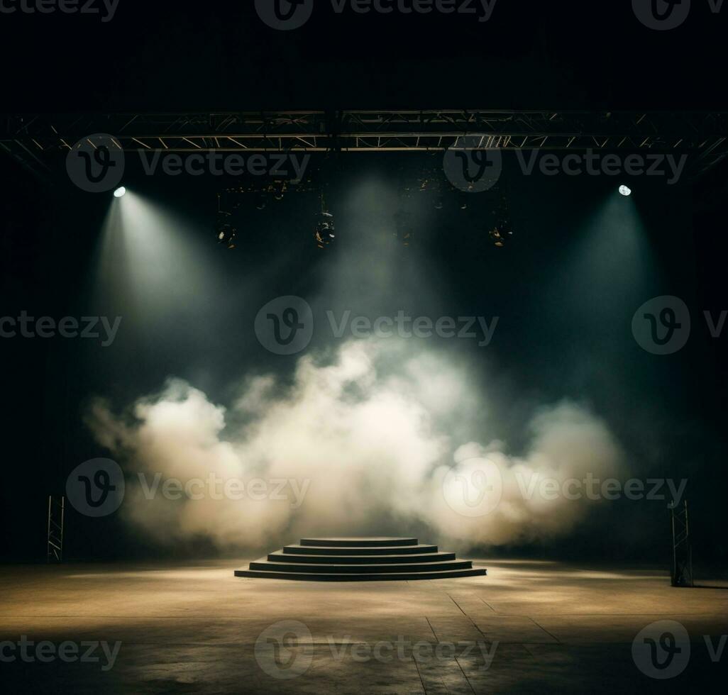 AI generated Stage style wood and iron background for your compositions AI generated photo