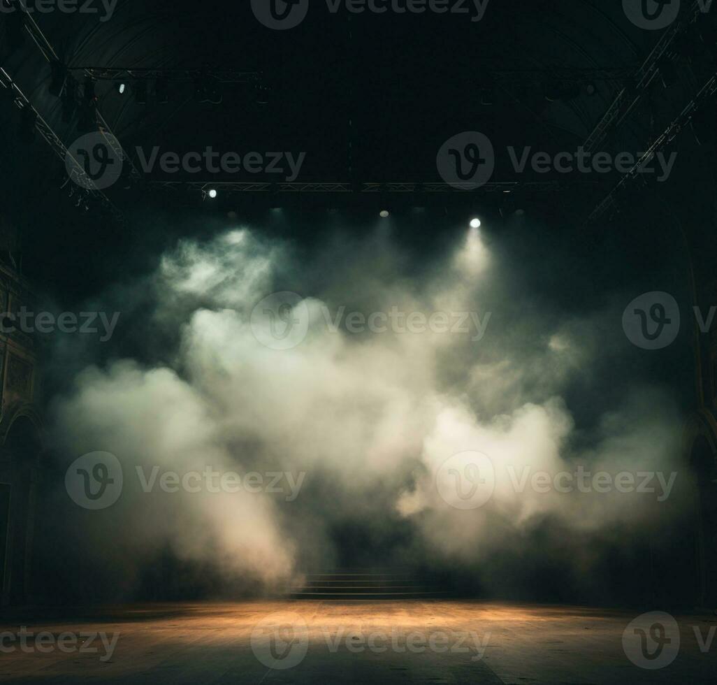 AI generated Stage style wood and iron background for your compositions AI generated photo