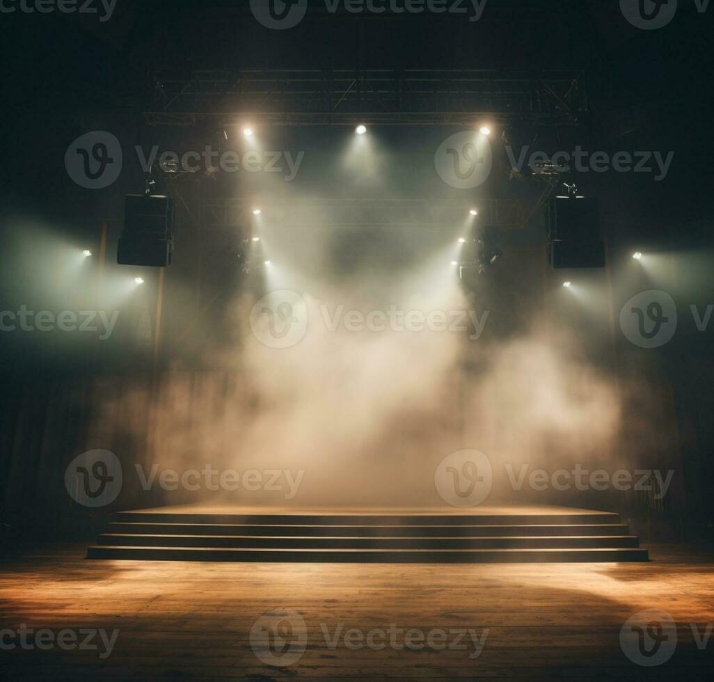 AI generated Stage style wood and iron background for your compositions AI generated photo