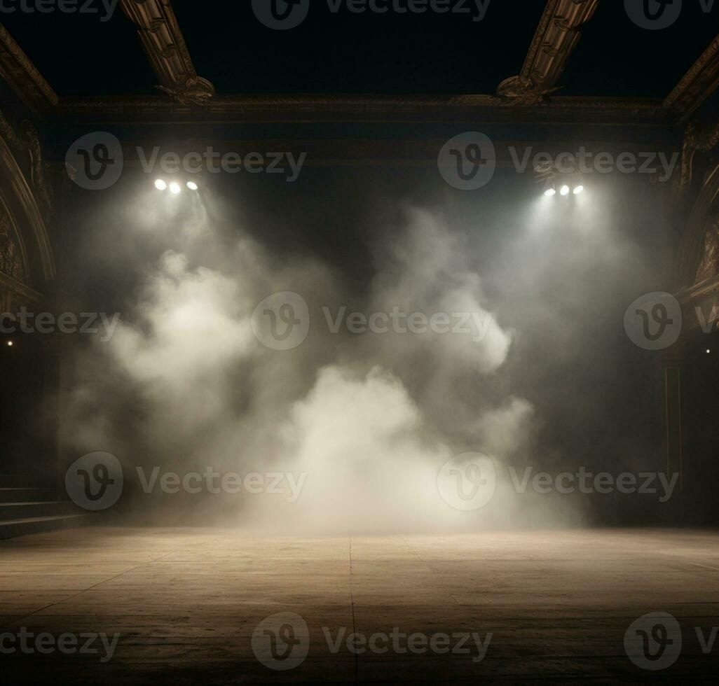 AI generated Stage style wood and iron background for your compositions AI generated photo