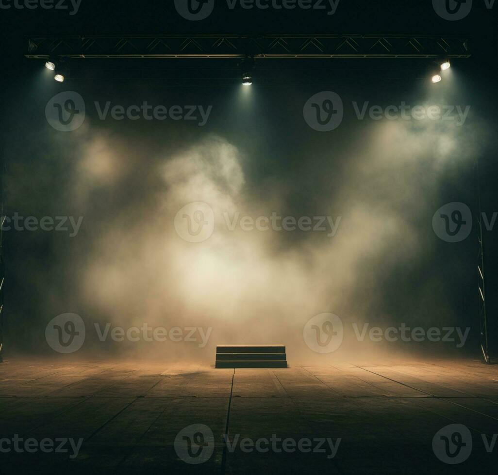 AI generated Stage style wood and iron background for your compositions AI generated photo