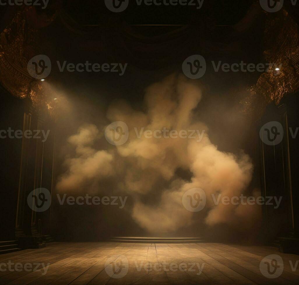 AI generated Stage style wood and iron background for your compositions AI generated photo