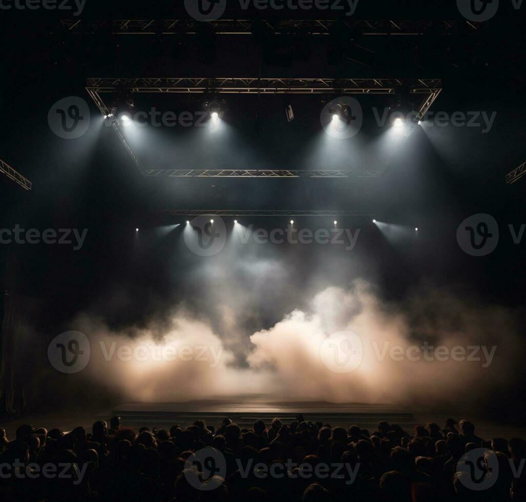 AI generated Stage style wood and iron background for your compositions AI generated photo