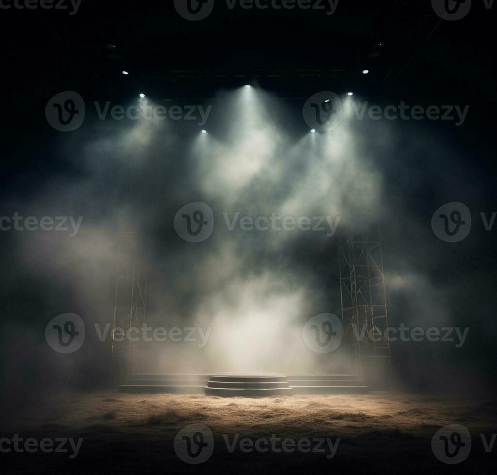 AI generated Stage style wood and iron background for your compositions AI generated photo