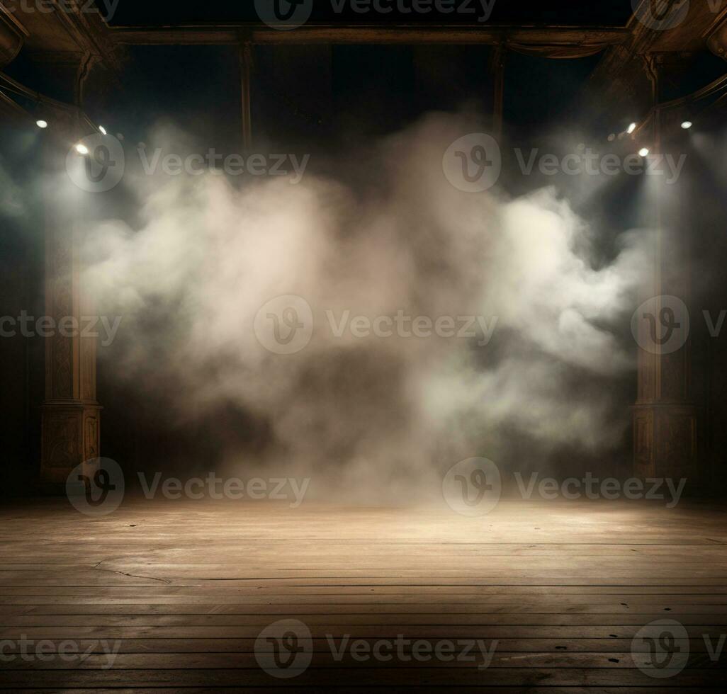 AI generated Stage style wood and iron background for your compositions AI generated photo