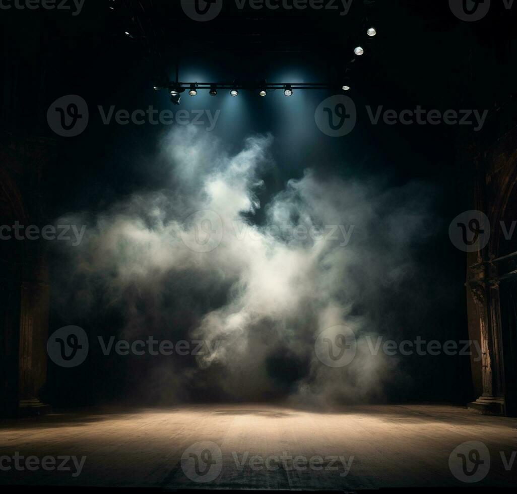 AI generated Stage style wood and iron background for your compositions AI generated photo