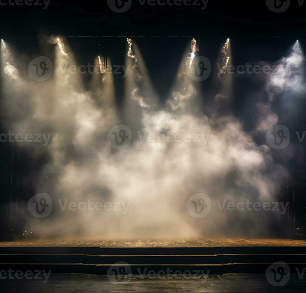 AI generated Stage style wood and iron background for your compositions AI generated photo