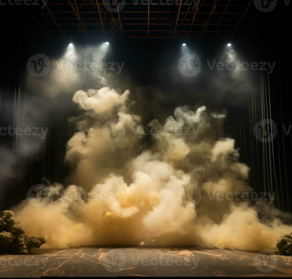 AI generated Stage style wood and iron background for your compositions AI generated photo