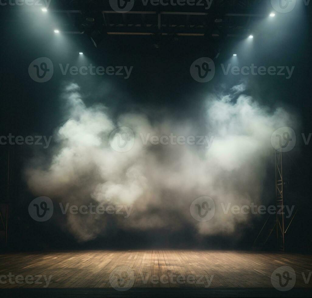 AI generated Stage style wood and iron background for your compositions AI generated photo