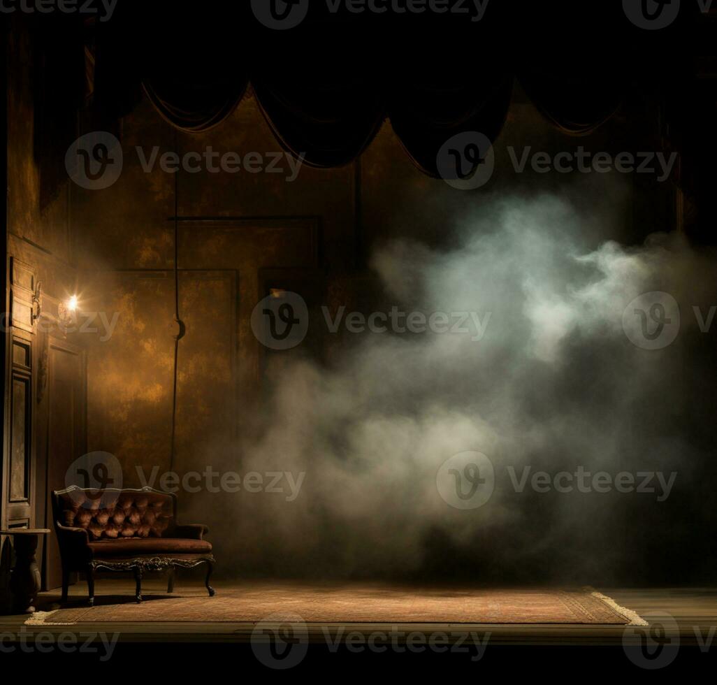 AI generated Stage style wood and iron background for your compositions AI generated photo