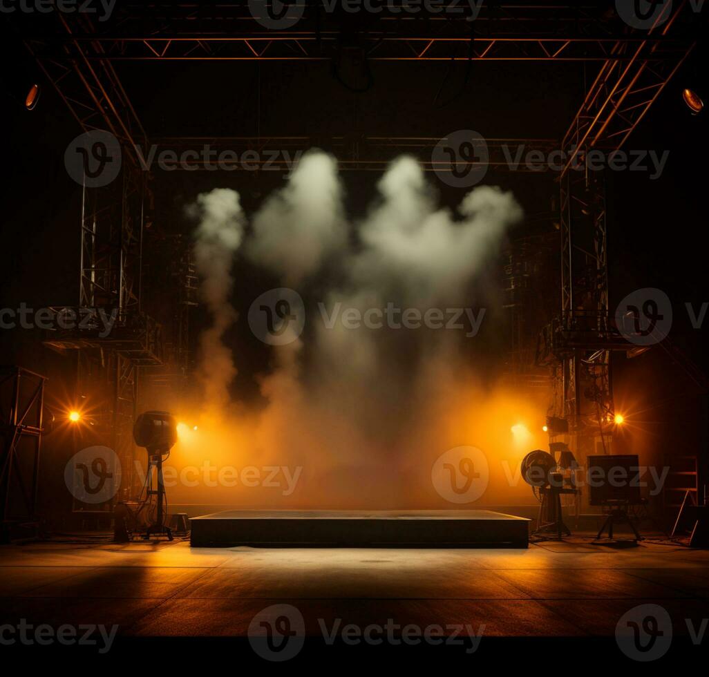 AI generated Stage style wood and iron background for your compositions AI generated photo