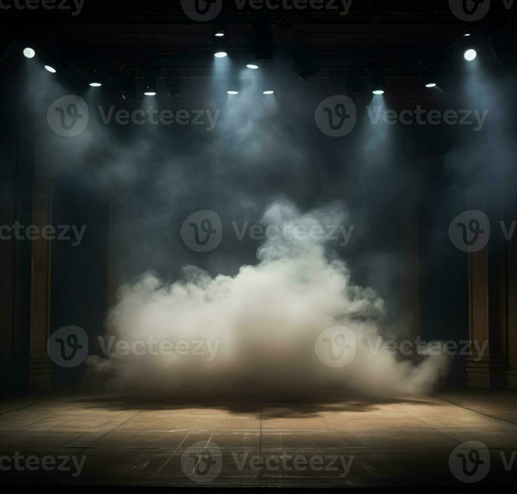 AI generated Stage style wood and iron background for your compositions AI generated photo