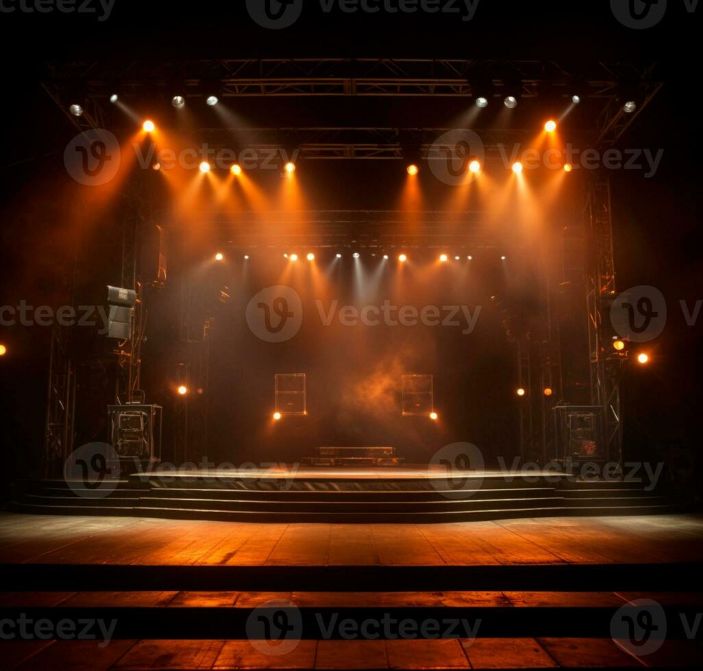 AI generated Stage style wood and iron background for your compositions AI generated photo