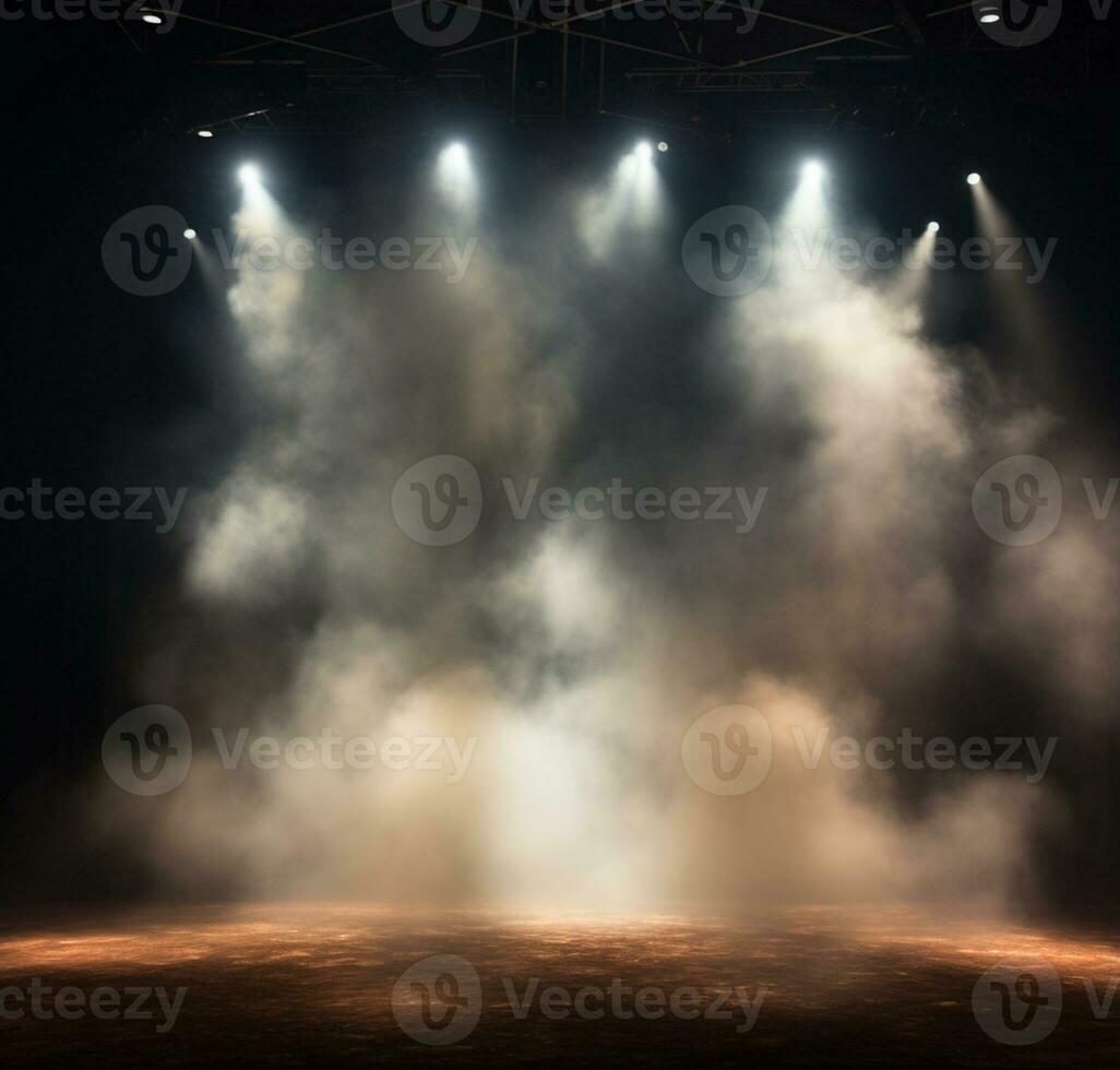 AI generated Stage style wood and iron background for your compositions AI generated photo